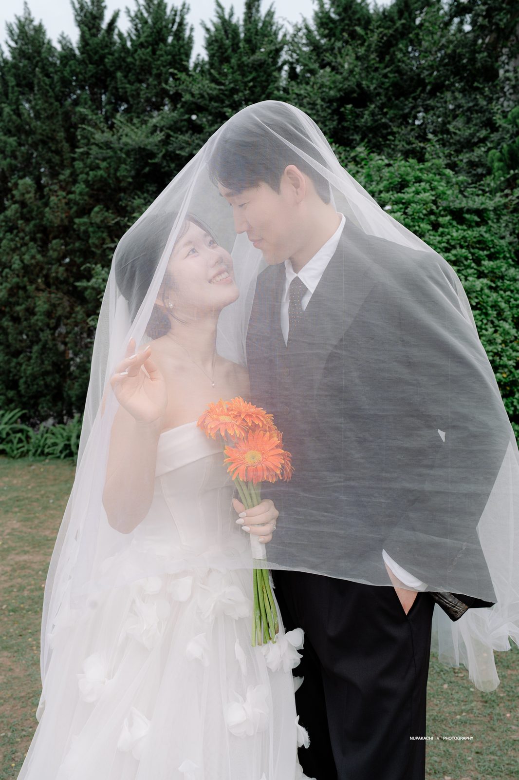 Under the veil in the garden