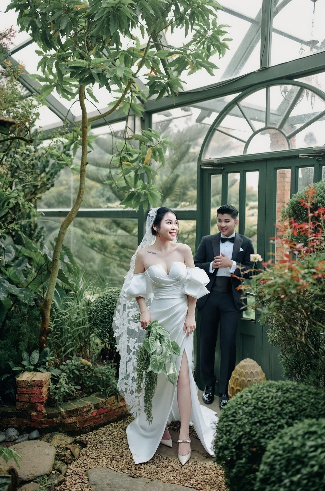 The glasshouse at the end of the garden