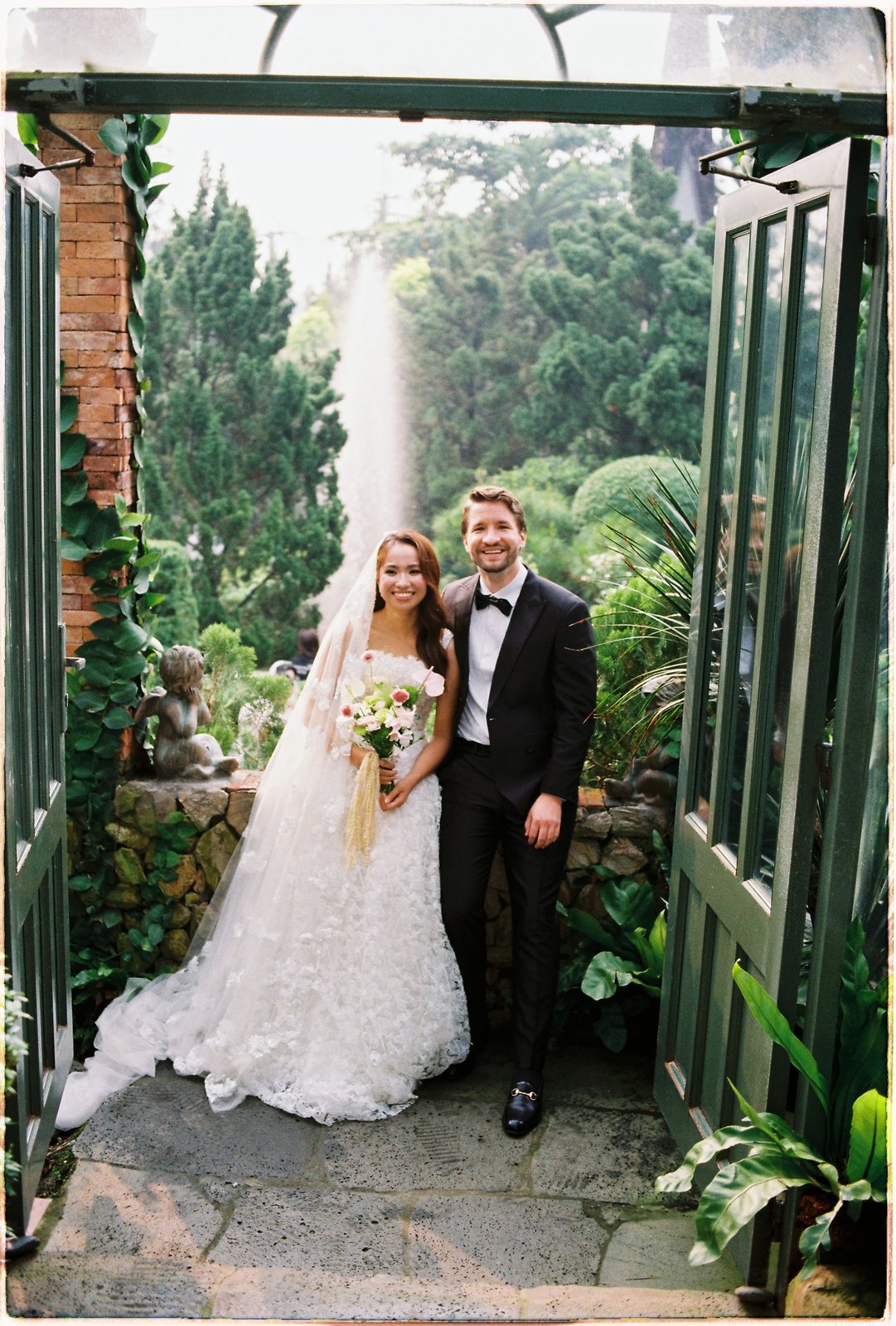 The glasshouse doors, open