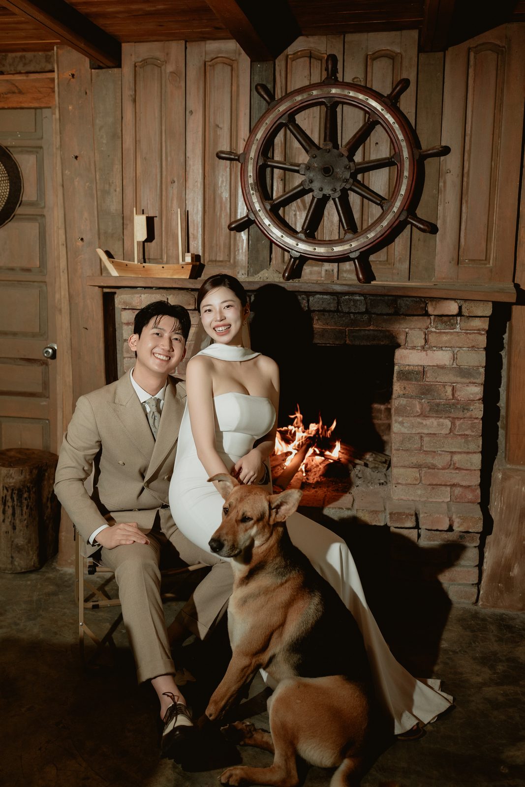 By the log fire in a wooden café in Sapa