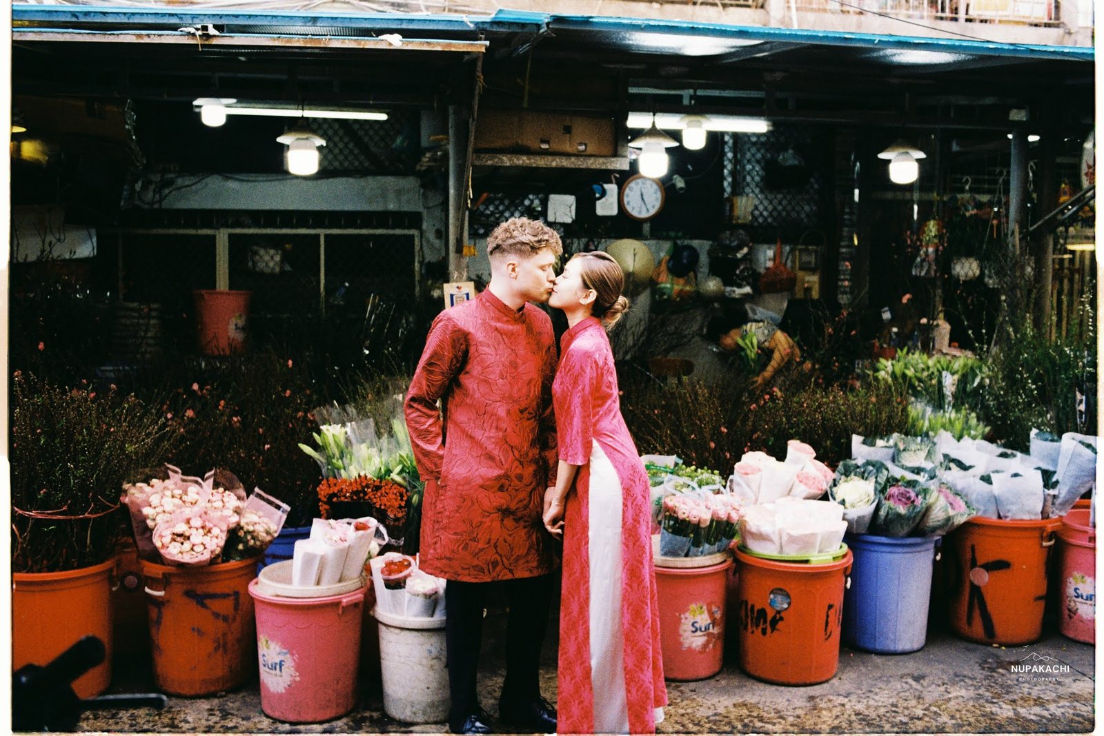 At a flower market, the last frames on the roll