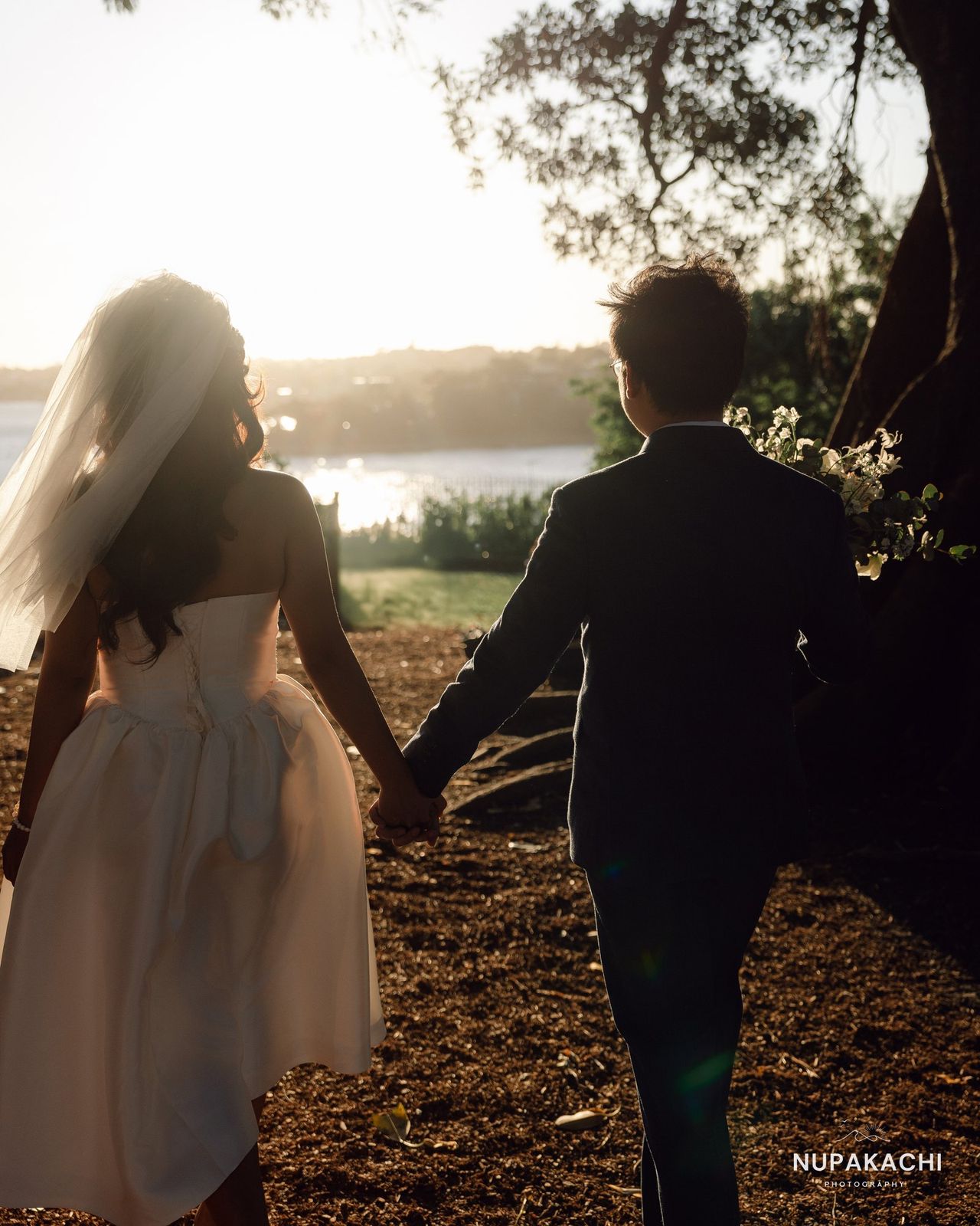 Hand in hand into the sunset, Sydney Australia pre-wedding