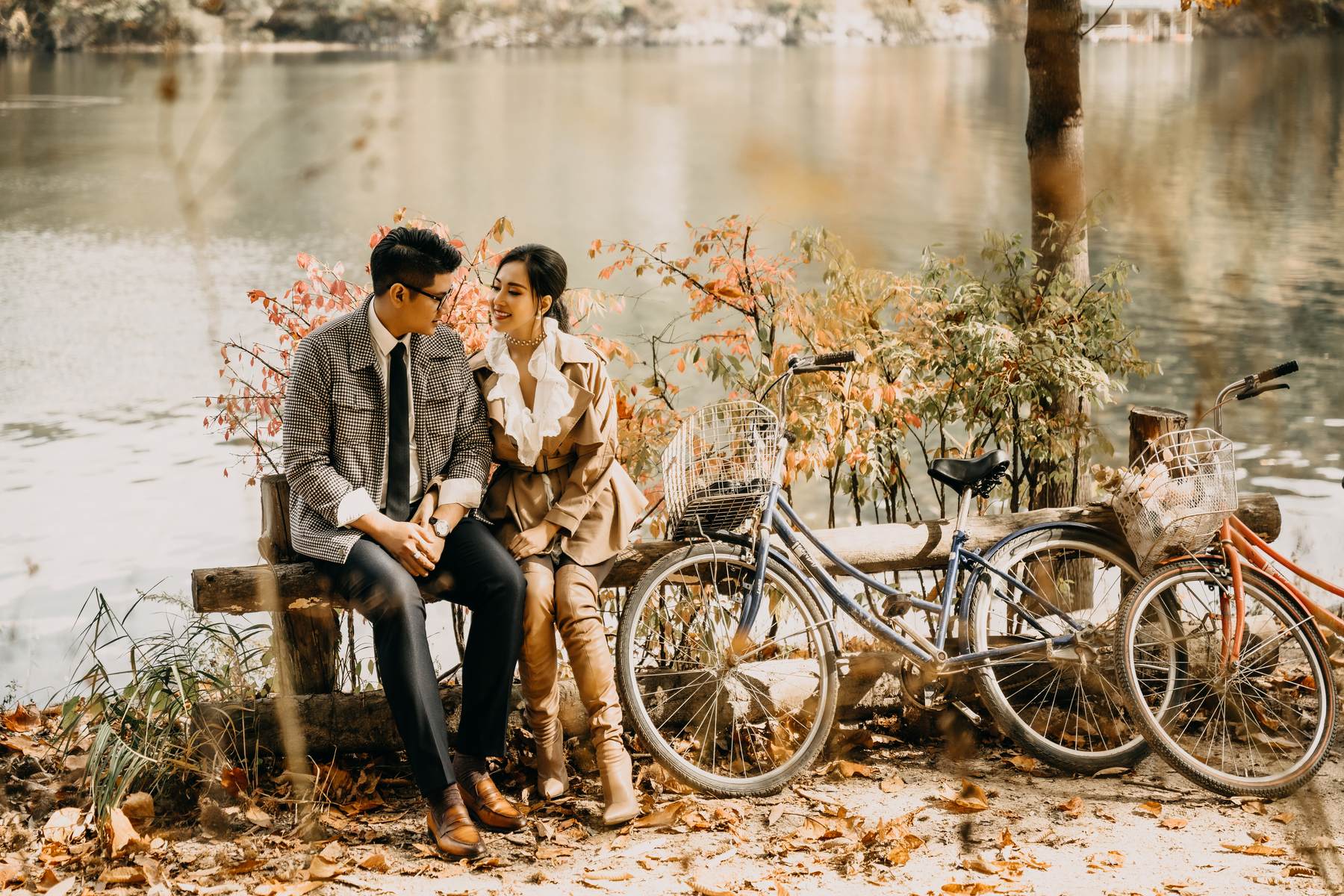 Bờ hồ mùa thu Hàn Quốc